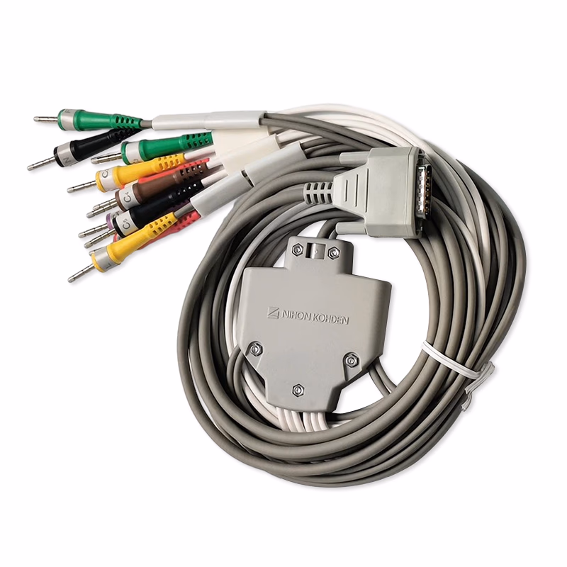 New Original ECG Leadwires, 10-Lead, IEC - Nihon Kohden BJ-961D 10 Lead,IEC, 3.0mm Metal Head SKU: BJ-961D