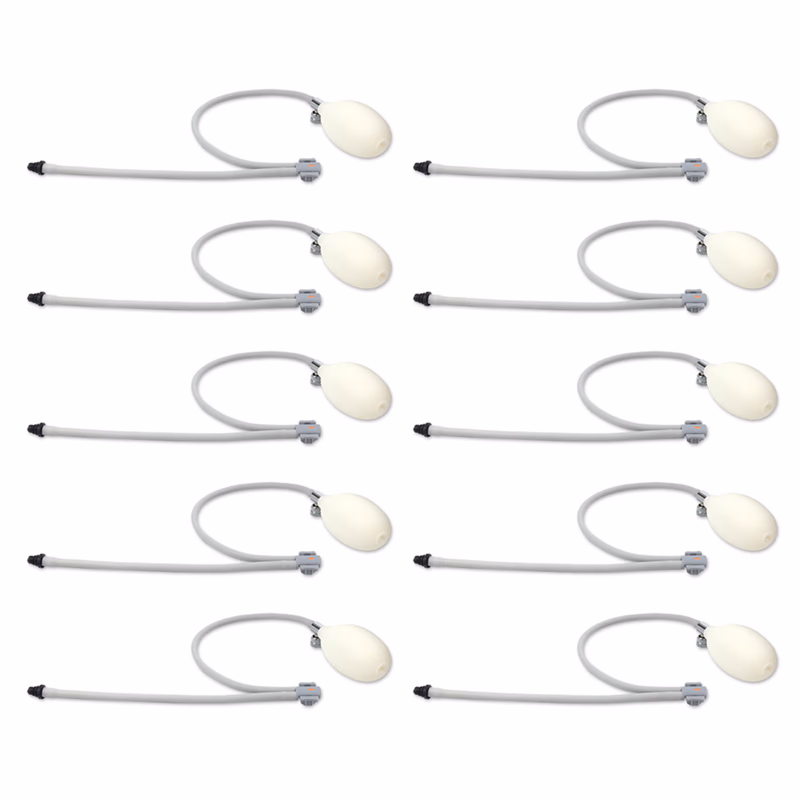 Compatible BP Port Fitting, 2Tube, Econ Blb (comparable to Welch Allyn 2-BVD), 10 pcs/bag Two-Tube (8.0 and 13.0 in / 20.3 and 33.0 cm), Economy Inflation Bulb and Valve, Tri-purpose (#5082-168) Connector (s) to FlexiPort Port Adapter; SKU: BPTA-D-G005-54-26