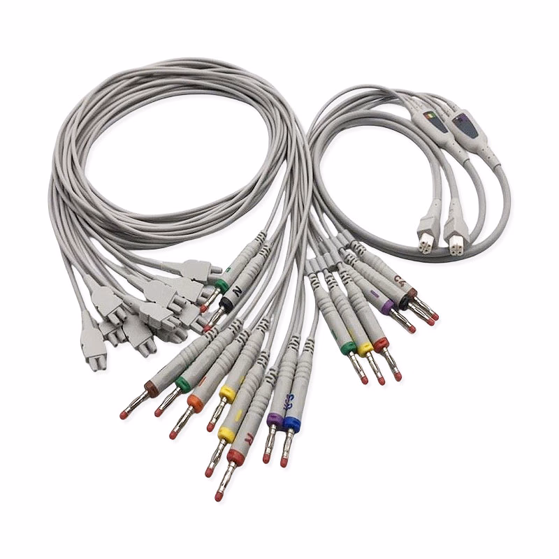Compatible 18-lead ECG Leadwire with 4mm Banana end Individual 0.9m IEC (comparable to Edan 01.57.471394020) Reusable, Limb + Chest Lead SKU: EKL-ED18-100B-I