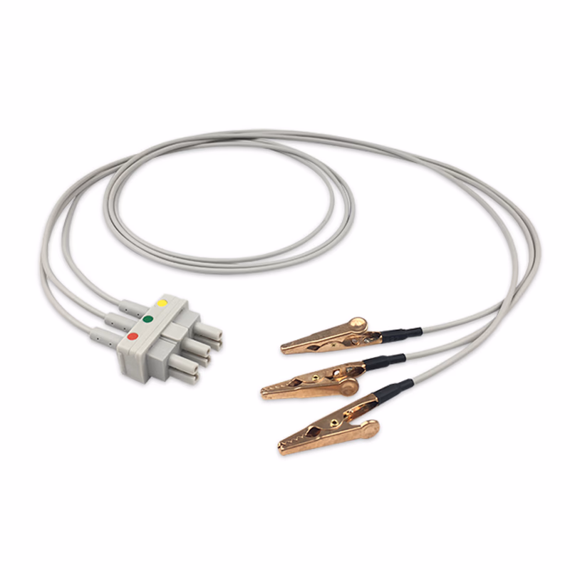Compatible 3 Lead ECG Wires with Alligator Clips, 1.0m,IEC for smiths medical/V3404, V3404P SKU: ELV-AAS3-100A-I