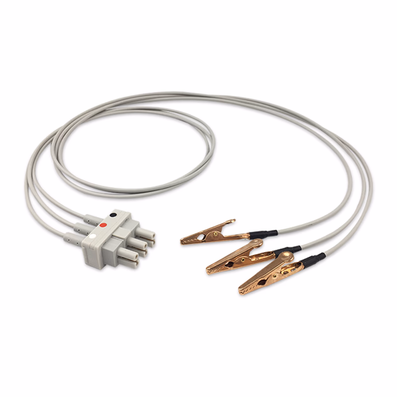 Compatible 3 Lead ECG Wires with Alligator Clips, 1.5m,AHA for ELV-AAS3-150A-A SKU: ELV-AAS3-150A-A
