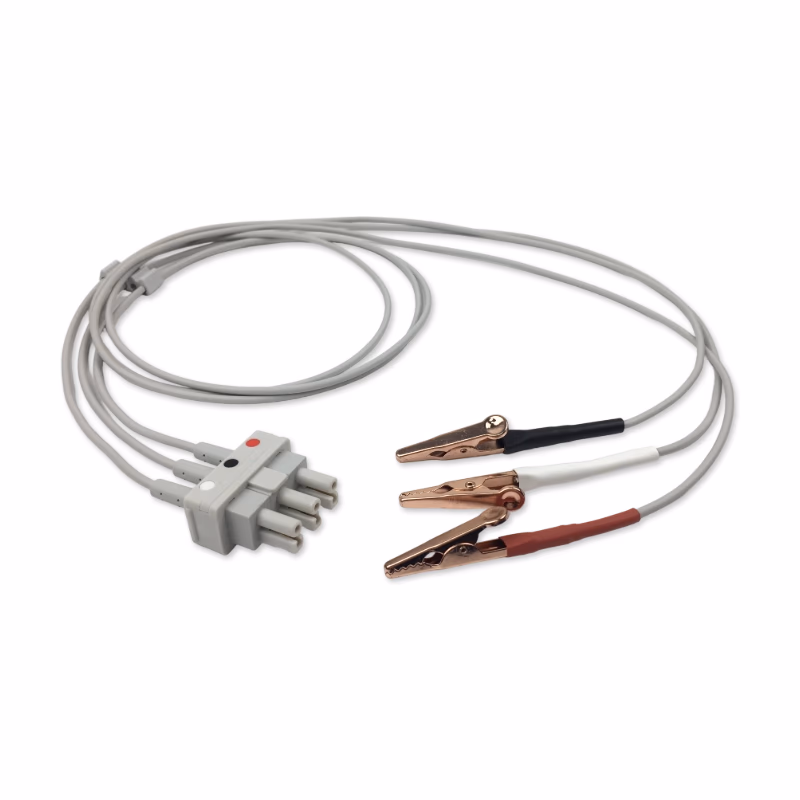 Compatible 3 Lead ECG Wires with Alligator Clips, 1.0m,AHA (comparable to Bionet vet B-WIRE-N) for BrioX3Vet,BrioX5Vet,BrioX7VetBM3VetElite,BM5VetElite,BM7VetElite SKU: ELV-BNS3-100A-A