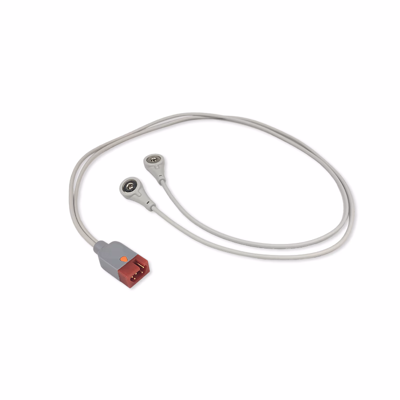 Compatible Fetal Maternal ECG Cables (comparable to Philips M1363A) 2 lead electrode, snap end MECG cable with reusable leadset for maternal ECG Used with M1364A, M1365A, M2727A, M2738A, M2735A, M2702A, M2703A, M2704A, M2705A, M2720A SKU: EL-MPH2-60S-N