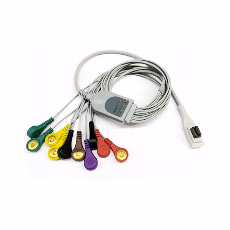Compatible 7-lead Telemetry ECG Leadwire with Snap end Molded 0.9m AHA (for use with GE Healthcare) Reusable, Shielded SKU: EL-TGED10-90S-A