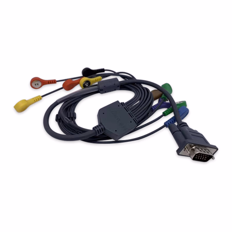 Compatible 10-lead Telemetry ECG Leadwire with Snap end Individual 0.9m AHA (for use with CMICS) Reusable, Limb + Chest Lead, Shielded SKU: EL-TKMS10-90S-A