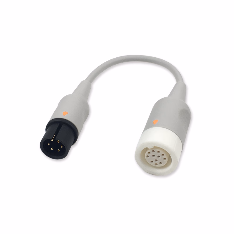 Compatible ECG Adapter (comparable to MAGUIRE Enterprices ME590030G-Philips),0.25m Philips ECG patient cable adapted to mate with ZOLL X, R, M series AAMI 6 pin SKU: ETA-5002-005
