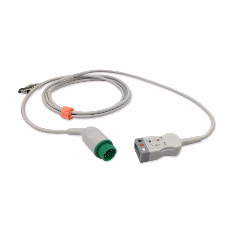 Compatible 3-lead with Defib-Proof (with Resist) ECG Trunk Cable AHA (comparable to Fukuda Denshi CI-700D-3) Reusable, 2.5m, used with Siemens Dual-Pin Leadwire SKU: ET-3031R-SM-A