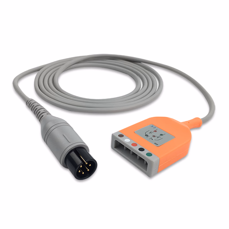 Compatible 5-lead with ESU-Proof ECG Trunk Cable AHA (comparable to Mindray 0012-00-1255-06) Reusable, Limb + Chest Lead, 6.0m, used with Mindray Leadwire SKU: ET-5002EP(60)-MR-A