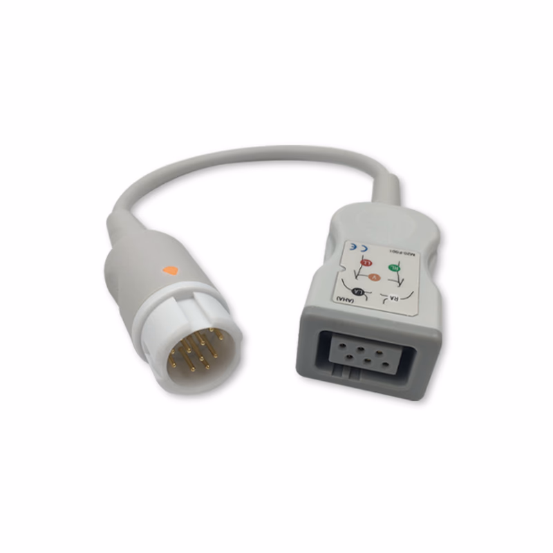 Compatible 5-lead ECG Extension Trunk Cable/Wire (comparable to Philips 33507) Reusable, 0.25m, used with Covidien/Kendall, AHA SKU: ET-5005R(025)-CV-A