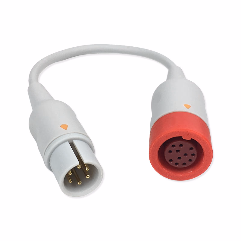 Compatible IBP Converter Cable (for use with AAMI, used with Philips IBP Cable) Reusable, 0.3m SKU: IBPA-AM-PH03