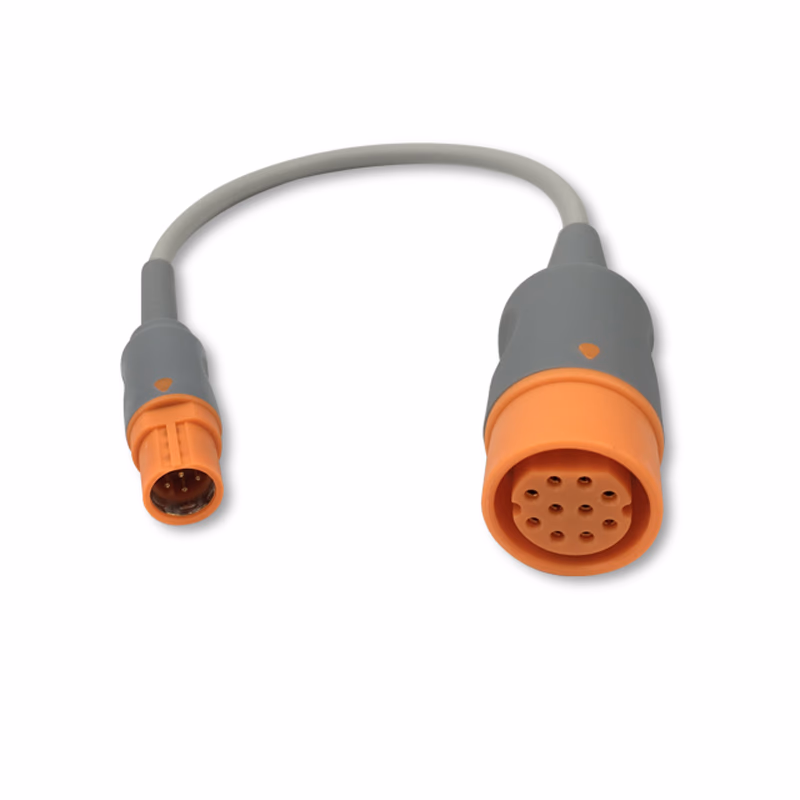 Compatible IBP Converter Cable (comparable to Siemens 3368383, used with Draeger IBP Cable) Reusable, 0.3m SKU: IBPA-DGB-DGA03