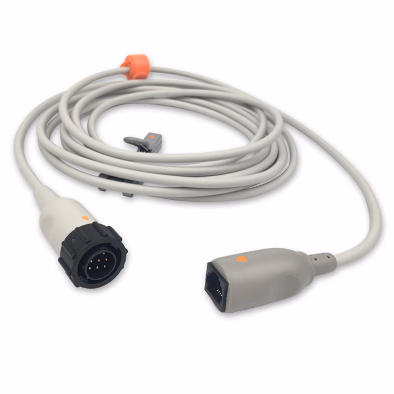 Compatible IBP Adapter Cable (for use with Bard, used with Abbott/Medex, Transducer) Reusable, 4.0m SKU: IBP-BR-MXT40