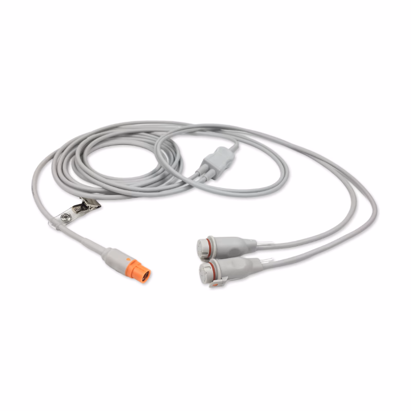 Compatible 2-Channel IBP Adapter Cable (comparable to Siemens 5206581, used with B.D., Transducer) Reusable, 4.0m SKU: IBP-DGB-2BD40