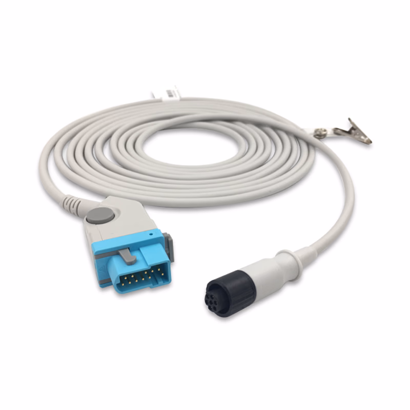 Compatible IBP Adapter Cable (comparable to Fukuda Denshi CJ0-P01B-SB3.6, used with Medex Logical, Transducer) Reusable, 4.0m SKU: IBP-FDC-MXL40