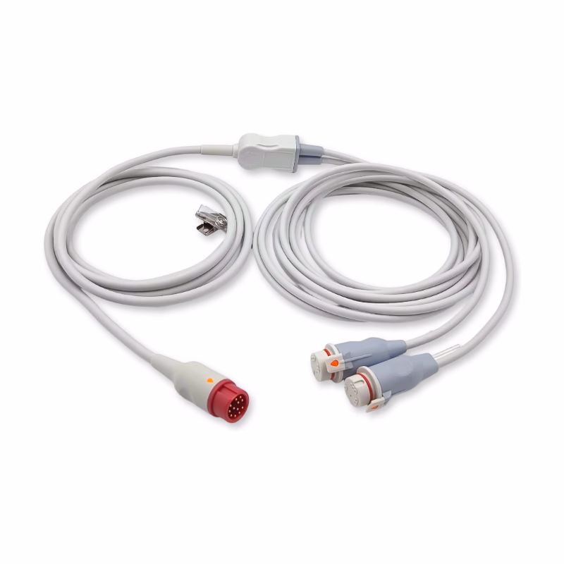 Compatible 2-Channel IBP Adapter Cable (for use with Mindray, used with B.D., Transducer) Reusable, 4.0m SKU: IBP-MRA-2BD40