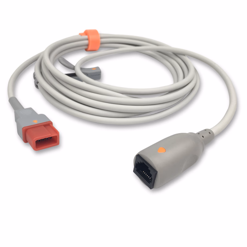 Compatible IBP Adapter Cable (comparable to Spacelabs 700-0295-01, used with Abbott/Medex, Transducer) Reusable, 4.0m SKU: IBP-SL-MXT40