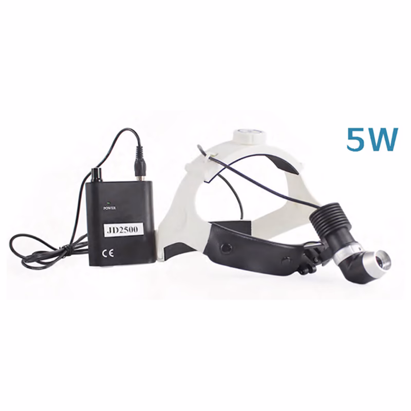 Headband LED Medical Headlight, Color Temperature: 4500-5500K Work Time: >5hrs Illumination>50000Lux Light field diameter at 42cm:20-100 mm Brightness adjustable The light spot is adjustable With thread 1pcs Rechargeable Li-ion Polymer Battery Color Temperature: 4500-5500K Work Time: >5hrs Illumination>50000Lux Light field diameter at 42cm:20-100 mm Brightness adjustable The light spot is adjustable with thread 1pcs Rechargeable Li-ion Polymer Battery SKU: JD2500