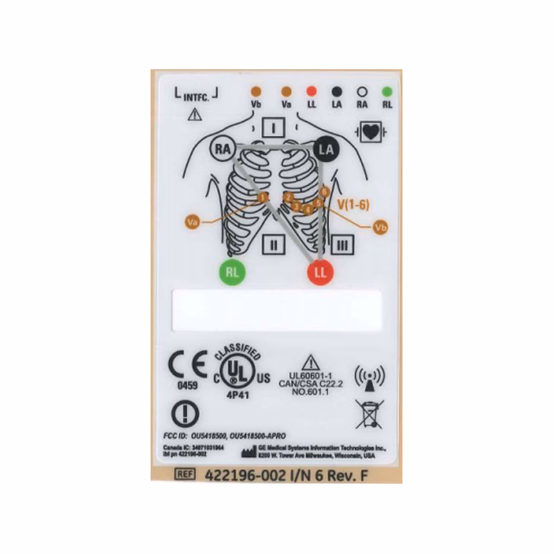 Compatible Rear Back Overlay Label/AHA (comparable to GE Healthcare 2017513-002, used for ApexPro) 1 /Pc SKU: M20-F127