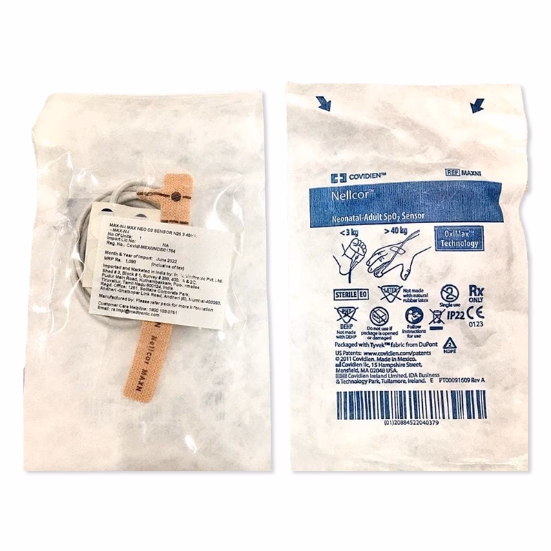 New Original SpO2 Sensor, Neonatal-Adult - Covidien MAXNI <3kg>40kg,disposable,24pcs/box SKU: MAXNI