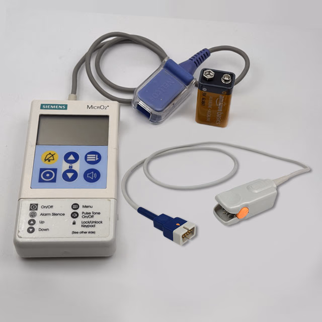 Refurbished Portable Pulse Oximeter with New Accessory - MicrO2+/Siemens MicrO2 with new compatible finger clip sensor SKU: MicrO2+-R-01