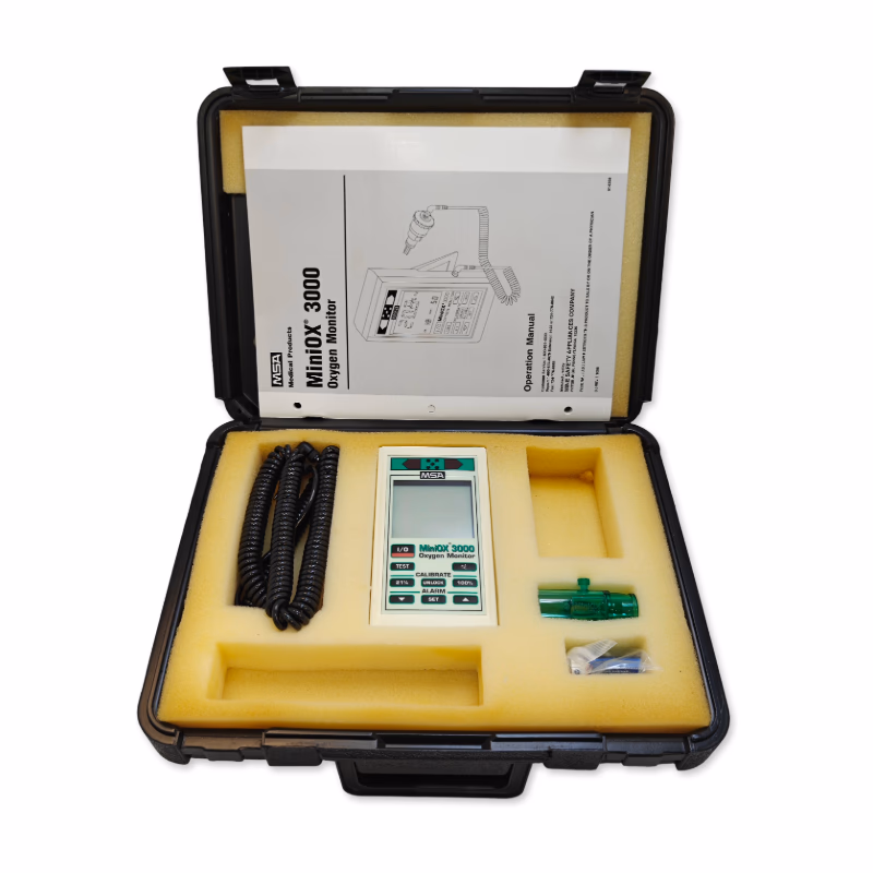 Re-certified Oxygen Monitor O2 Analyzer - MSA MiniOX 3000, with New O2 Sensor & Cable 1 Unit/box SKU: MiniOX 3000-C