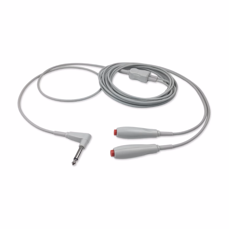 Nurse Call Cable 10ft, dual with plug 1/4"(6.3mm) Right angle for Universal System plug 1/4"(6.3mm) for Universal System SKU: NCCN-002D-30
