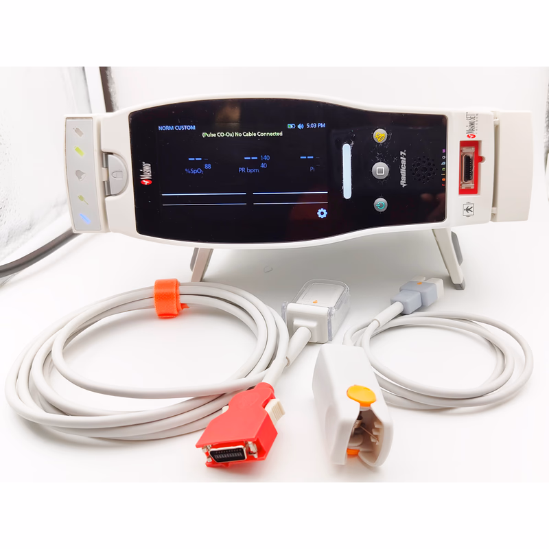 Refurbished Pulse CO-Oximeter Base RDS-3 with New Accessory - Masimo Radical-7 with new compatible adult finger sensor and spO2 adapter cable and Refurbished OEM base RDS-3 SKU: Radical-7N-R(RDS-3)-01