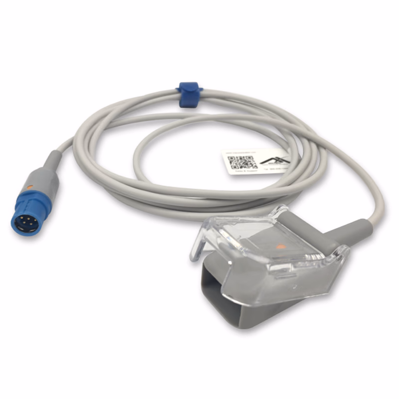 Compatible SpO2 Adapter Cable 2.4m (comparable to Draeger 3375834, used with Nellcor Oxismart Sensors) Reusable SKU: SA-028-24