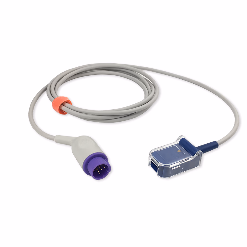 Compatible SpO2 Adapter Cable 2.4m (for use with Schiller, used with Nellcor OxiMax Sensors) Reusable SKU: SA-049X-24