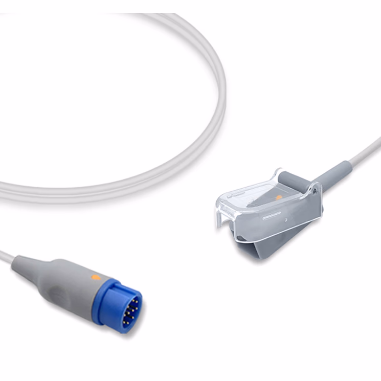 Compatible SpO2 Adapter Cable 1.2m (comparable to Mindray 040-001443-00, used with Nellcor Oxismart Sensors) Reusable SKU: SA-053-12