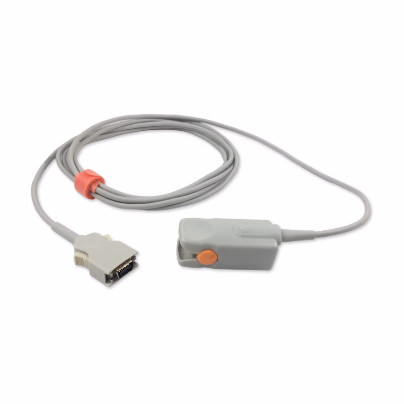Compatible Adult Finger Clip SpO2 Sensor 3.0m (comparable to Masimo 1969, Technology: Rainbow) Reusable SKU: SS-008RB-AF30