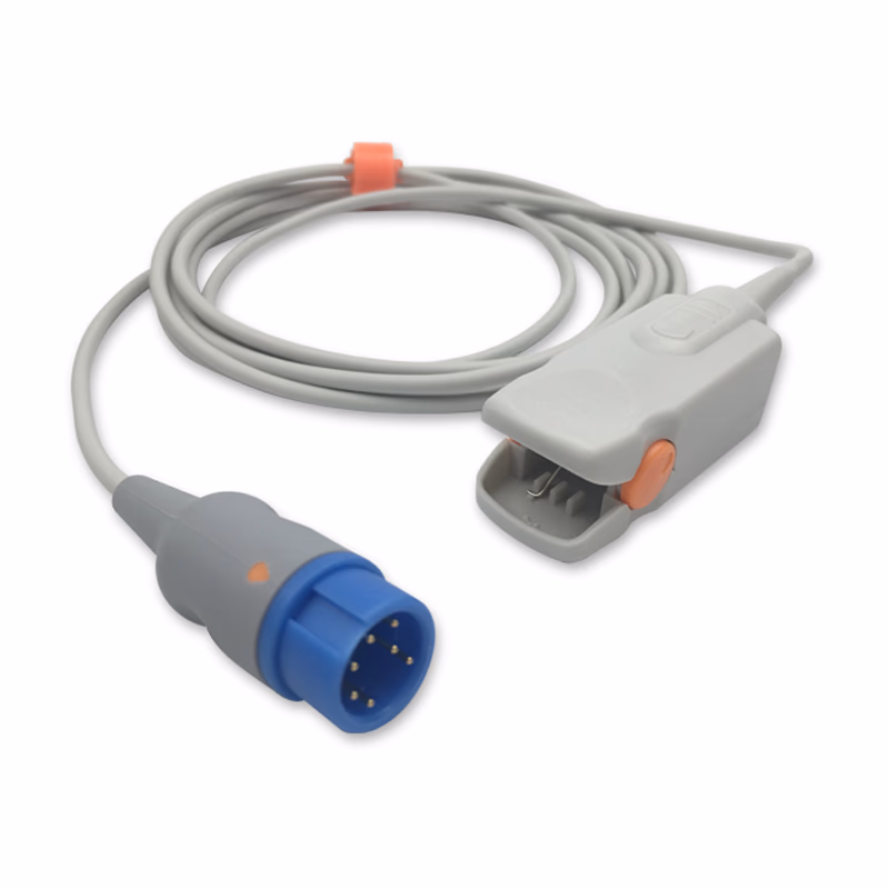 Compatible Adult Finger Clip SpO2 Sensor 3.0m (comparable to Mindray 512FLH, Technology: Nellcor Oxismart) Reusable SKU: SS-053-AF30