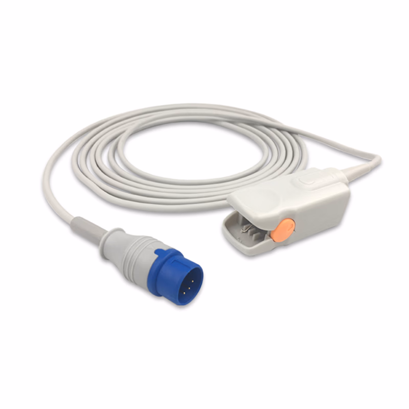 Compatible Adult Finger Clip SpO2 Sensor 3.0m (comparable to Zoncare PM7000D, Technology: Digital) Reusable SKU: SS-163D-AF30