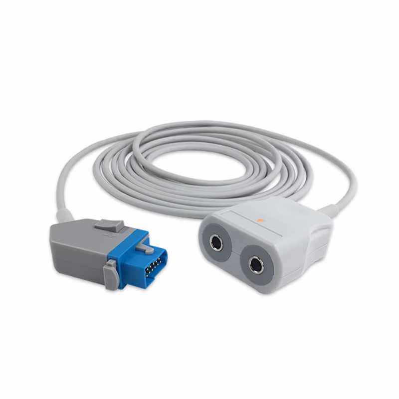 Compatible 2-Channel Temperature Adapter Cable 4.0m (comparable to Fukuda Denshi CJO-P01T-DA4.0, used with: 400 Series Probe) Reusable SKU: TA-FDA-2AD40