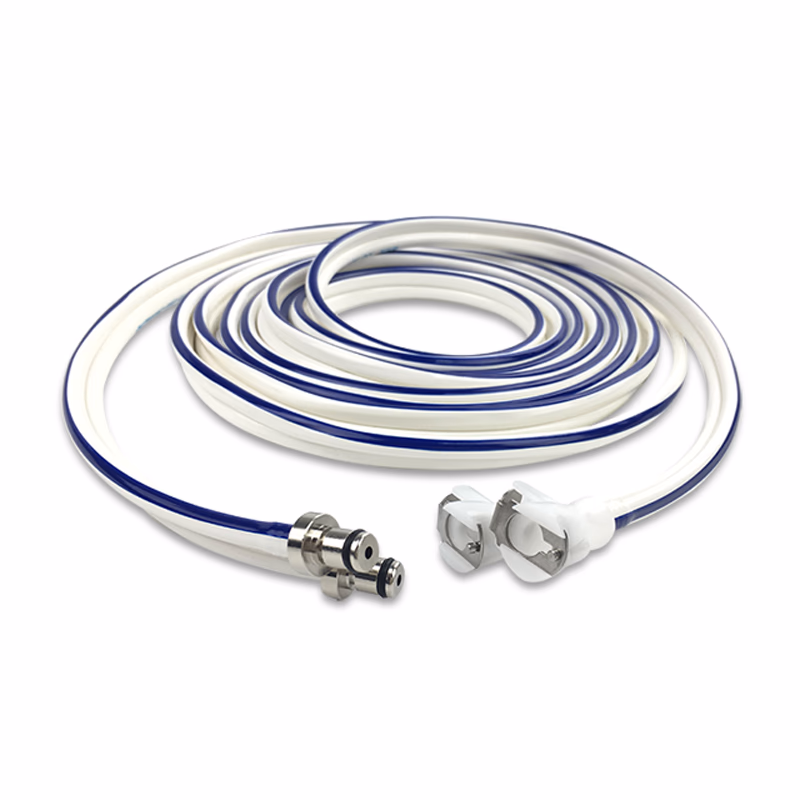 Tourniquet Hose Double Tube Blue/White Ribbon with PLC Connector Straight Tubing 4.0m SKU: TH-BD40-4949-4848