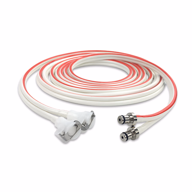 Tourniquet Hose Double Tube Red/White Ribbon with PLC Connector Straight Tubing 4.0m SKU: TH-RD40-4949-4848