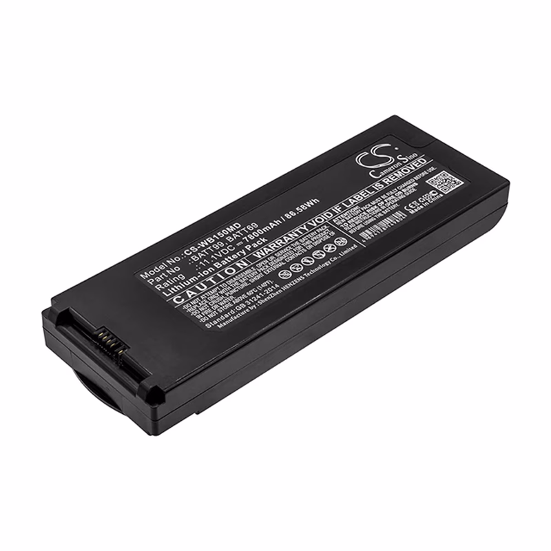 Compatible Li-ion Battery, 11.1V, 7800mAh (comparable to Welch Allyn BATT99) for Welch Allyn Connex VSM 6000, 6300, 6400, 6500, 6700, 6800, 7100, 7300 7400, 7500, CP150 SKU: TNC-BA066