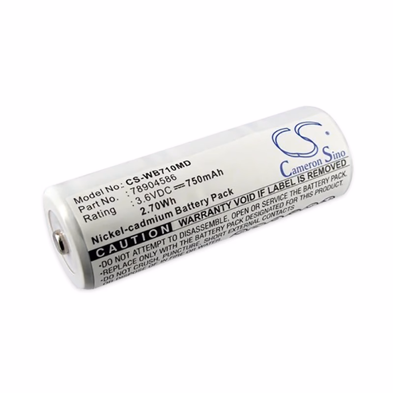 Compatible Ni-CD Battery, 3.6V, 750mAh (comparable to Welch Allyn 78904586) for Welch Allyn Otoscope Handles SKU: TNC-BA081