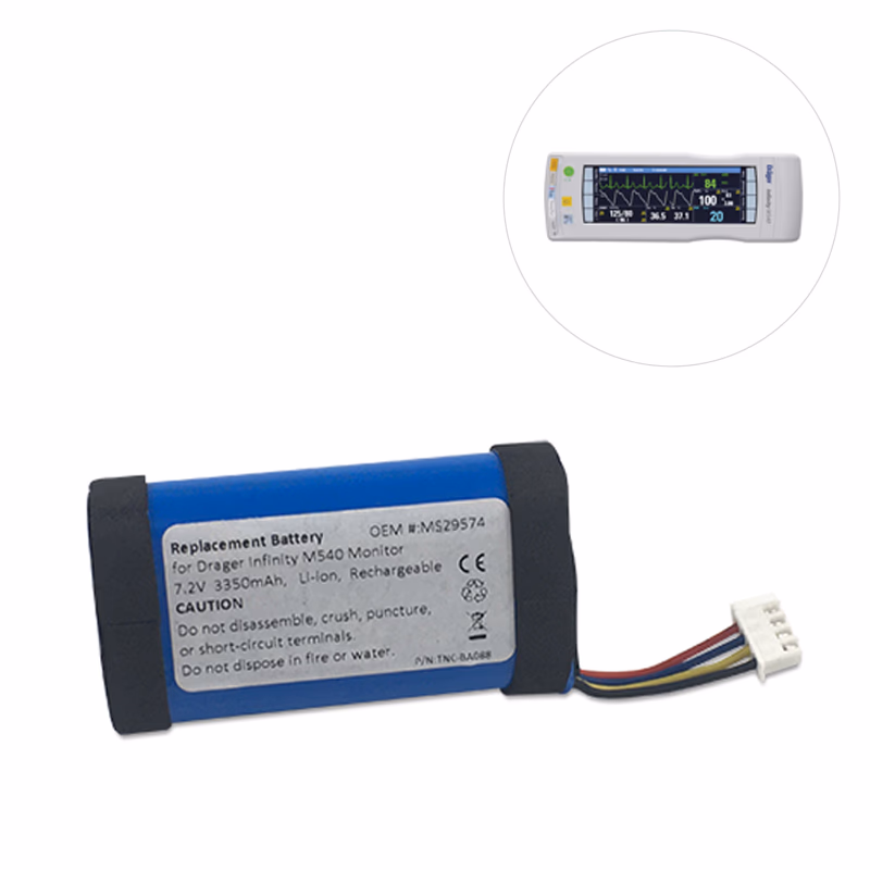 Compatible Li-ion Battery, 7.2V, 3350mAh (comparable to OSI/Unipower B11943) for Draeger M540 SKU: TNC-BA088