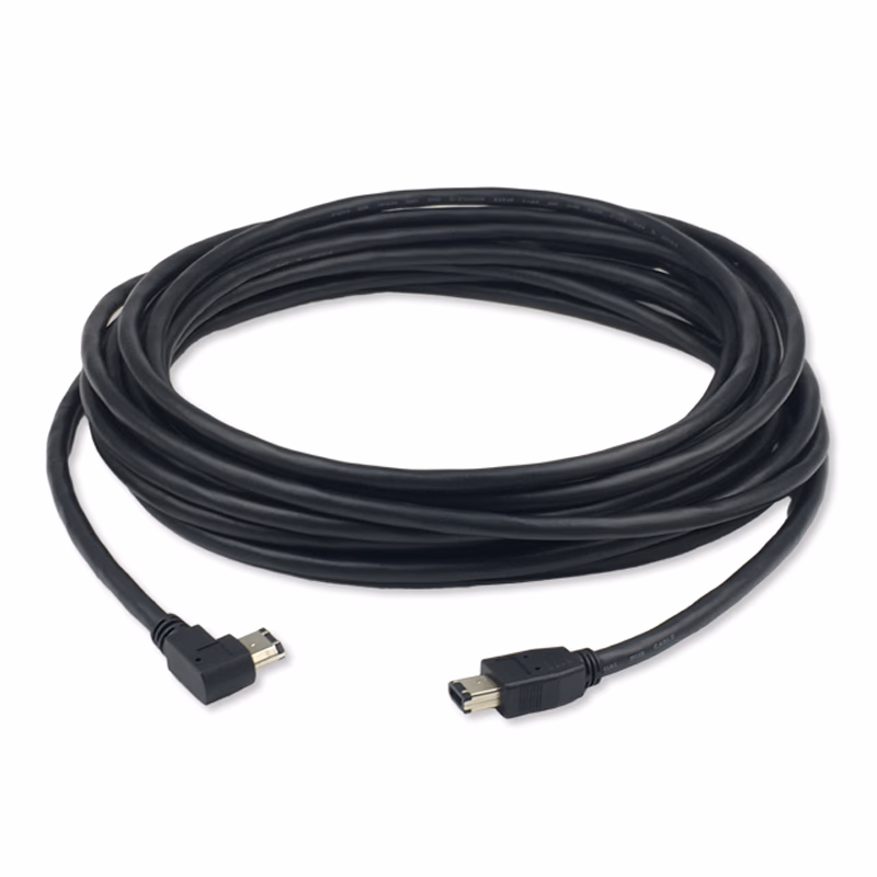 Compatible FireWire Cable, Left Angle, 10m, 32.8ft (comparable to USB FireWire RR-6L6S-396G) Reusable, 1 Pc / Bag SKU: TNC-FW001
