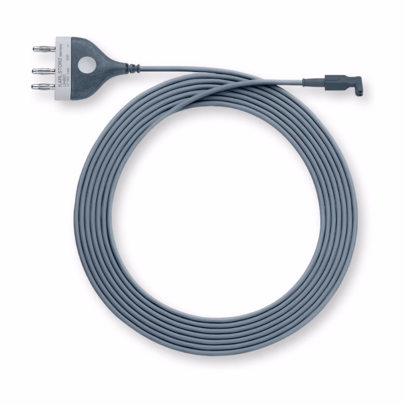Compatible Bipolar silicon High Frequency Cable, 4m (comparable to Karl Storz UH801) 2Xpin US Type +1XKarl Storz/ERBE VIO to 1.5mm (Resectoscope URO & GYN） SKU: TNC-HFC09