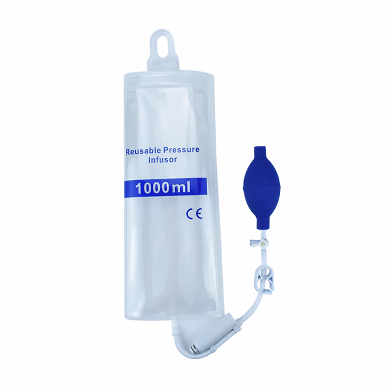 Pressure Infusion Bag 1000 ml Transparent TPU, Single Tube with Piston Gauge Reusable, 1 Pc / Bag SKU: TNC-IBP-RPI1000DT