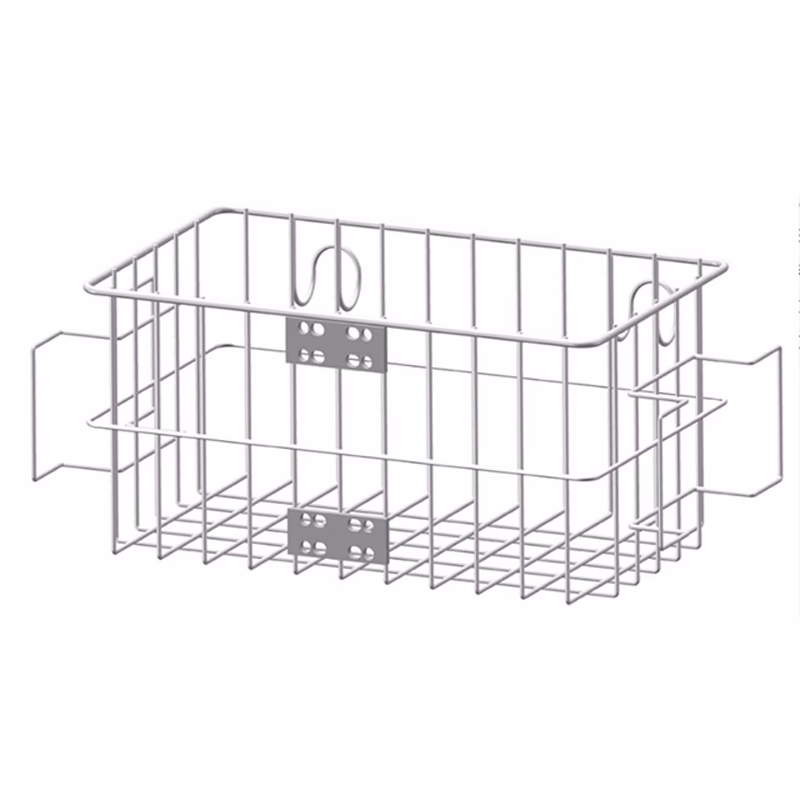 Compatible GCX 10M-0005-01 Basket w/Hooks for VHRC/RC, VHM Series Arm Basket with Cable Winder and Cable Hooks.  Features: 1) Storage for Cables, Blood Pressure Sphygmomanometer and Other Monitoring Accessories; 2) For 10 x 25-35mm Horizontal Rail-Maximum Load: 10 lb / 4.5 kg; 3) for VHM Series Arm or VHRC/RC Rear Rail-Maximum Load: 15 lb / 6.8 kg; 4) Inside Dimensions: 12.75"W x7.5"D x 5.9"H; Please note: Basket Only. The Wall Track is Mot Included. SKU: TNC-MB005
