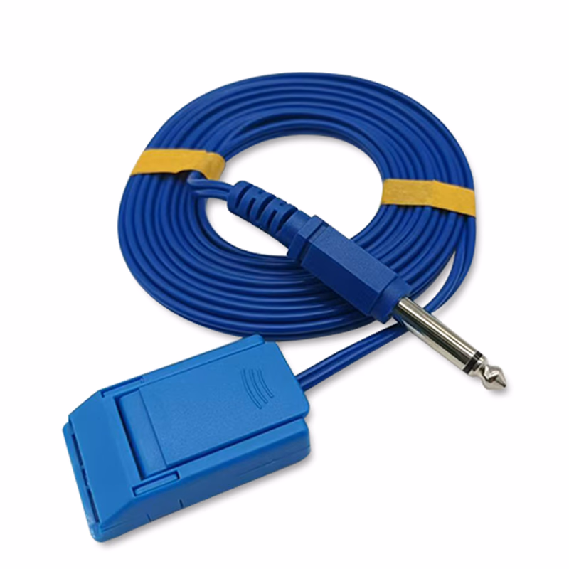 Compatible PVC Patient Return Electrode Cord 3m (comparable to Bovie A1202C) Hi-Fi plug(6.3mm) to Negative Clamp SKU: TNC-PCC04