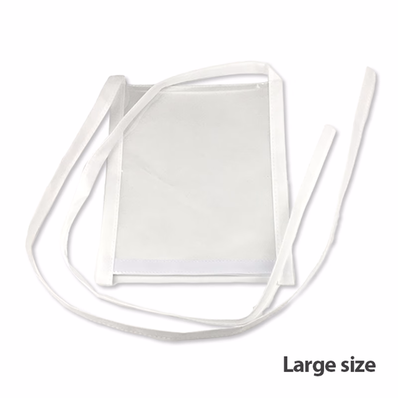 Disposable Telemetry pouch with shoulder strap and viewing window,50pcs/unit With two tie straps, ties to secure both over the head or diagonally. It has a bottom opening for cable routing, Inner Size:255*200mm, 50pcs/pkg SKU: TNC-PH-P001L