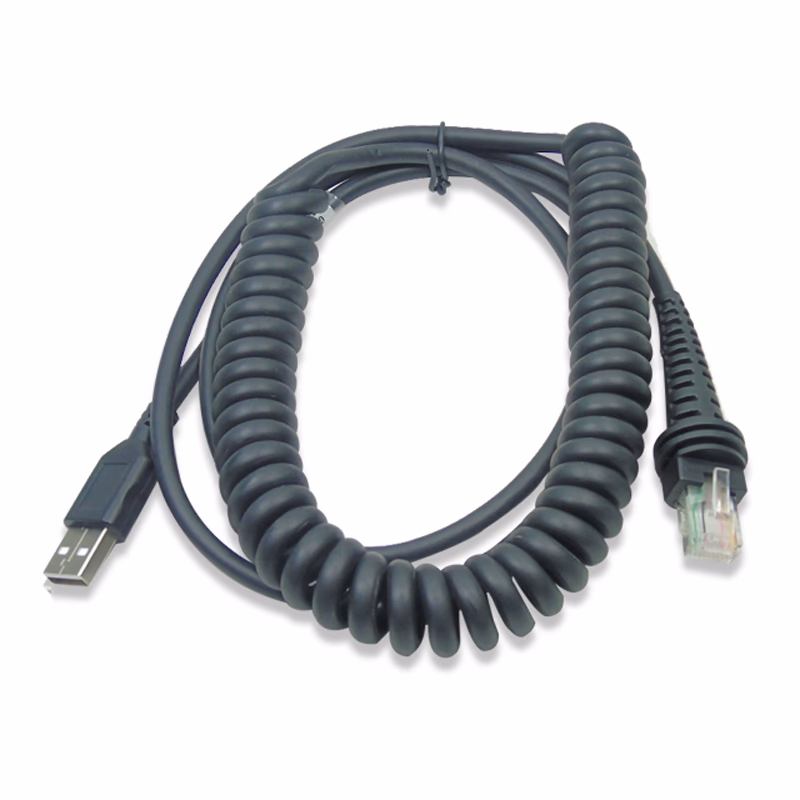 Compatible USB Barcode Scanner Cable (comparable to: Welch Allyn 6000-916) For Welch Allyn Barcode Scanner Cable, 9ft, Coiled, Black, No Anti-Interference Magnetic Ring SKU: TNC-USB005