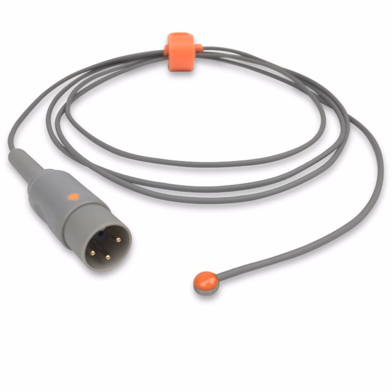 Compatible Pediatric/Neonate Skin Surface Temperature Probe 1.5m (comparable to Air Shields MU06951) Reusable, 6.0mm Probe Disc SKU: TS-AS-PS15