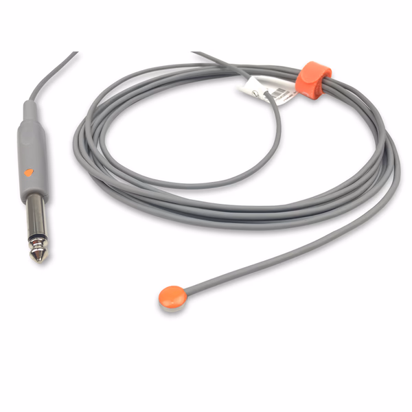 Compatible Adult Skin Surface 400 Series Temperature Probe 3.0m, Straight Connector (comparable to YSI 409B) Reusable, 9.0mm Probe Disc SKU: TS-Y400S-AS30