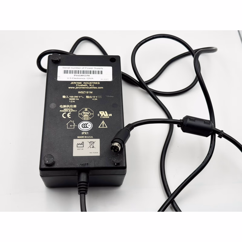 Re-certified Original POWER SUPPLY ADAPTER WSZ191M - Jerome Industries WSZ191M 1 TO 25 V, 1.2 A INPUT, 12 V, 4.2 A OUTPUT, 50/60 HZ, for Spacelabs XPREZZON SKU: WSZ191MC