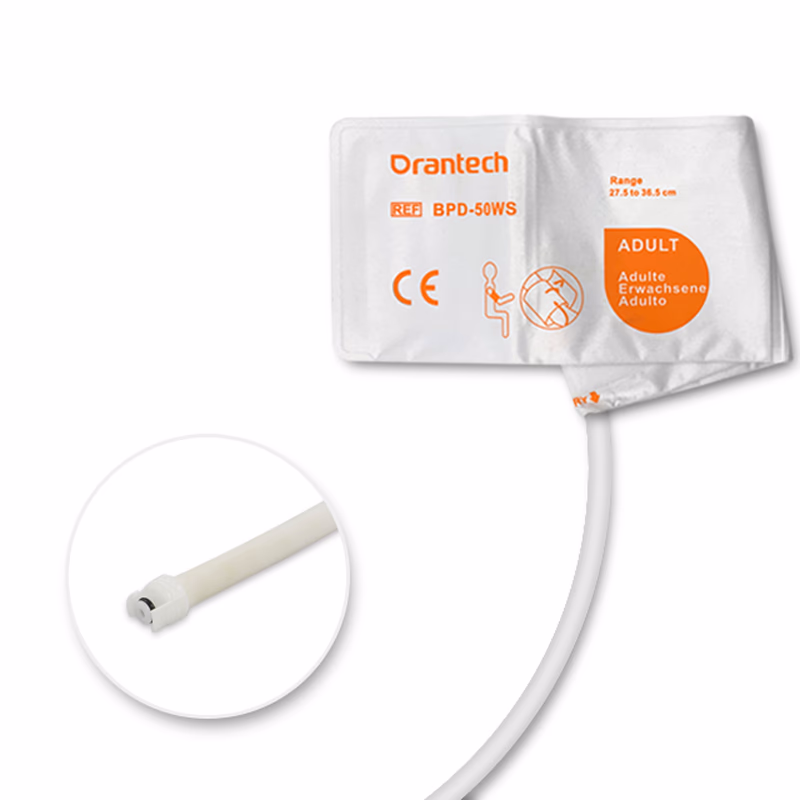 Orantech Adult 27.5-36.5cm 1-Tube White BP Cuff with Male Submin Non-woven Fiber Disposable, Tubing/ 20cm, 10 pcs/bag SKU: BPD-50WS-W10